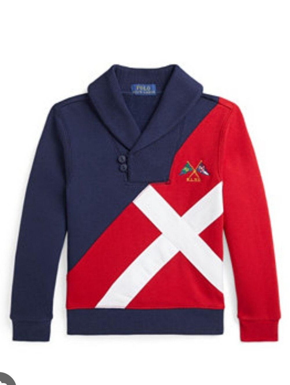 Polo Ralph Lauren Navy & Red Pullover with White